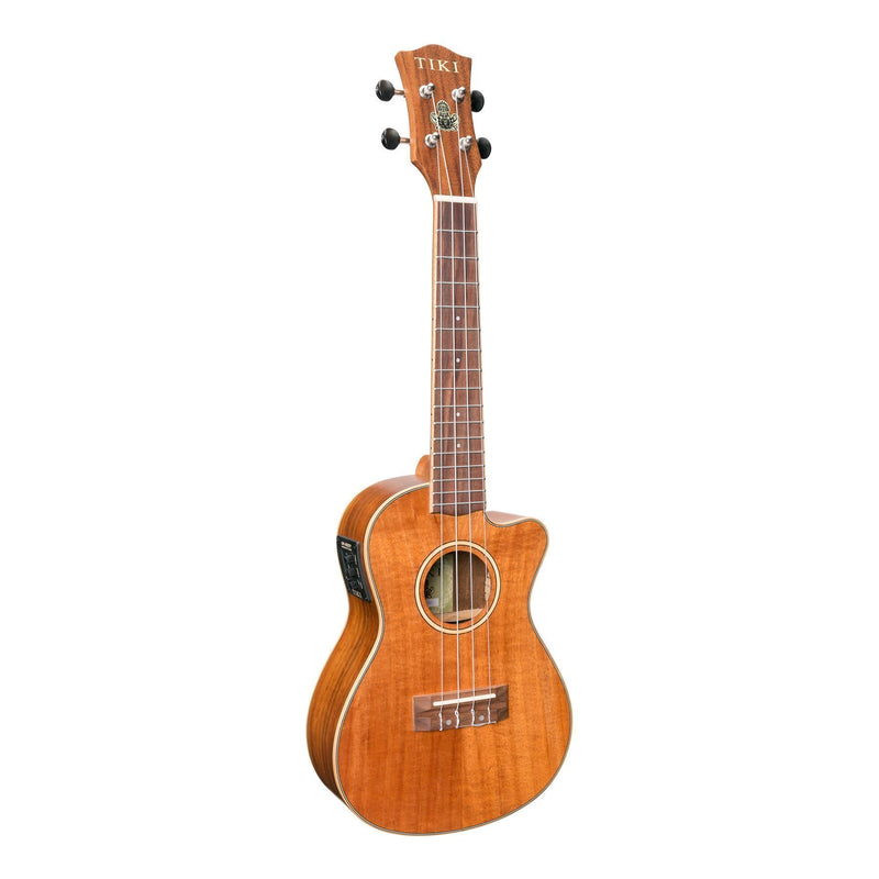 Tiki '9 Series' Koa Solid Top Electric Cutaway Concert Ukulele with Hard Case (Natural Satin)-TKC-9CP-NST