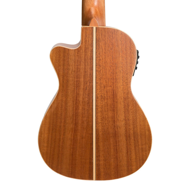 Tiki '9 Series' Koa Solid Top Electric Cutaway Concert Ukulele with Hard Case (Natural Satin)-TKC-9CP-NST