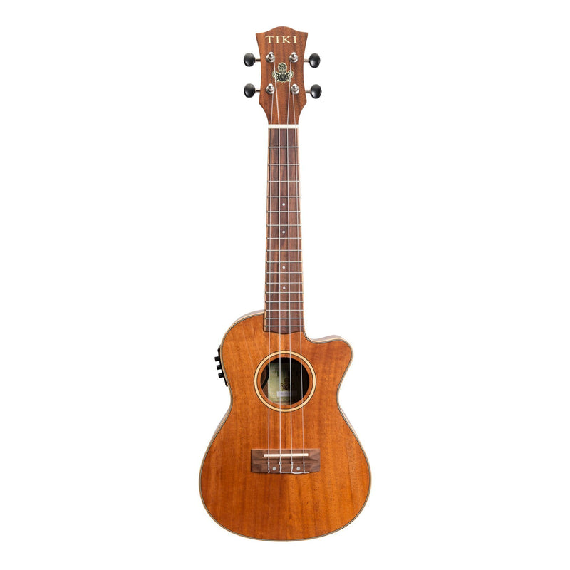 Tiki '9 Series' Koa Solid Top Electric Cutaway Concert Ukulele with Hard Case (Natural Satin)-TKC-9CP-NST