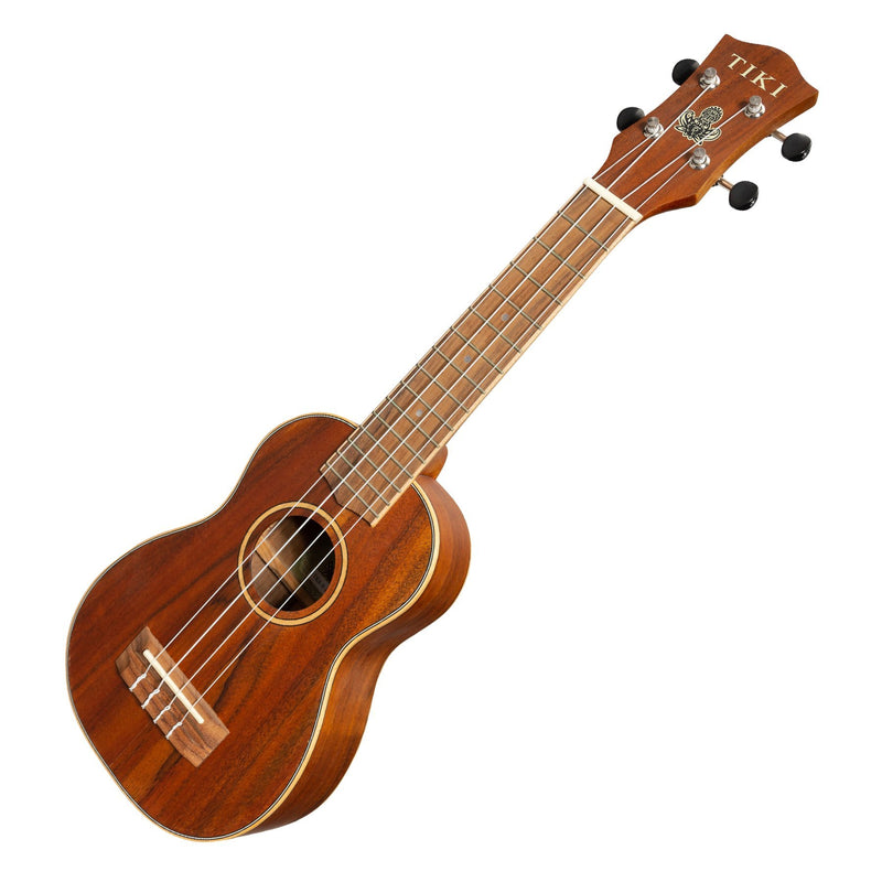 Tiki '9 Series' Koa Solid Top Soprano Ukulele with Hard Case (Natural Satin)-TKS-9-NST