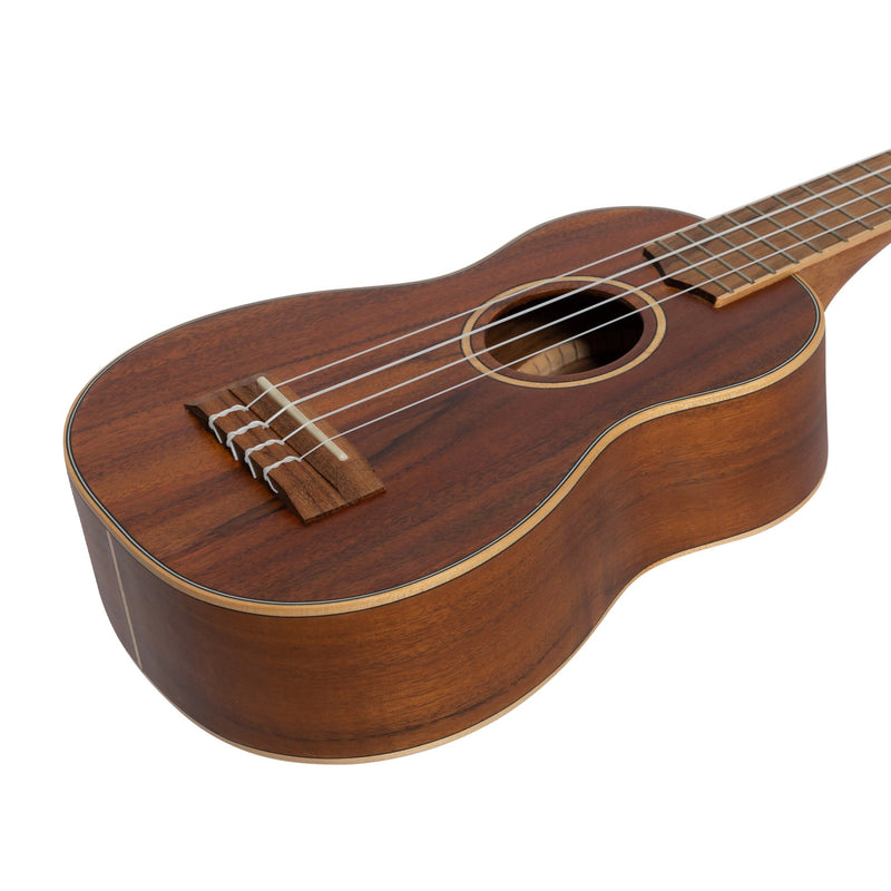 Tiki '9 Series' Koa Solid Top Soprano Ukulele with Hard Case (Natural Satin)-TKS-9-NST