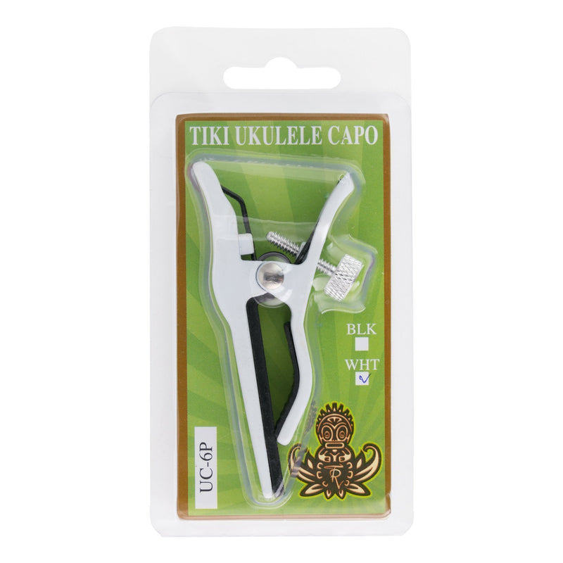 Tiki Quick-Grip Ukulele Capo (White)-UC-6P-WHT