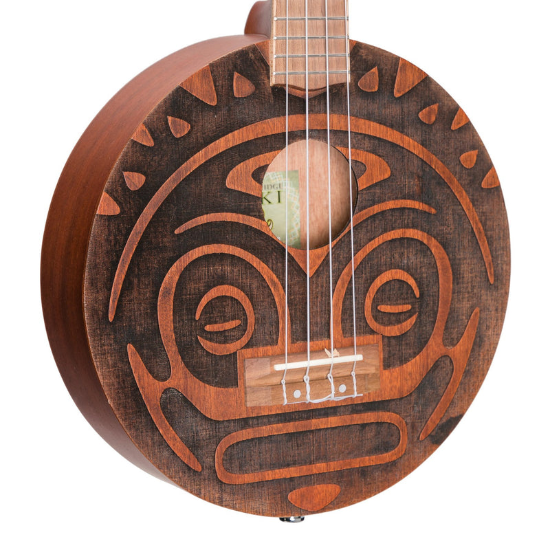 Tiki 'Tiki Man' Ukulele with Soft Case (Natural Satin)-TIKI MAN