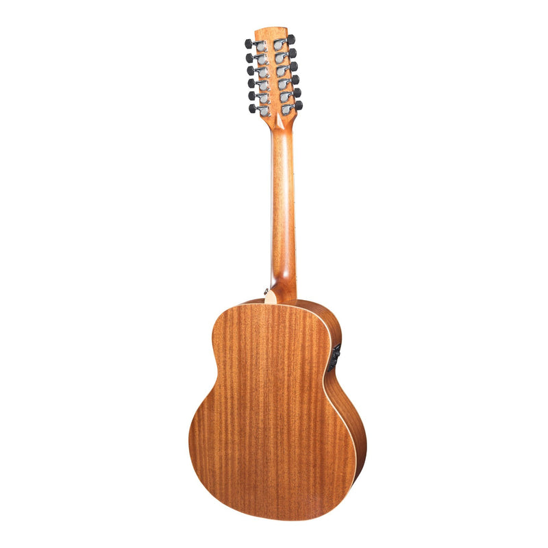 Timberidge '1 Series' 12-String Spruce Solid Top Acoustic-Electric TS-Mini Guitar (Natural Satin)-TRT-112-NST
