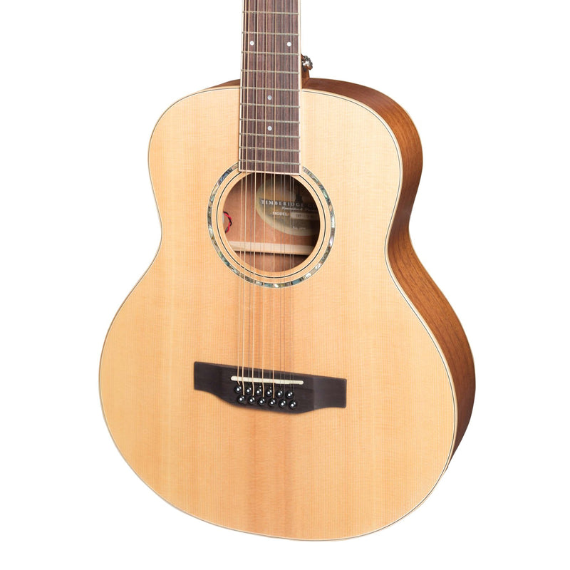 Timberidge '1 Series' 12-String Spruce Solid Top Acoustic-Electric TS-Mini Guitar (Natural Satin)-TRT-112-NST