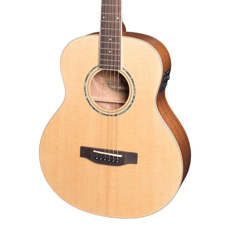 Timberidge '1 Series' Left Handed Solid Top Acoustic-Electric TS-Mini Guitar (Natural Satin)-TRT-1L-NST