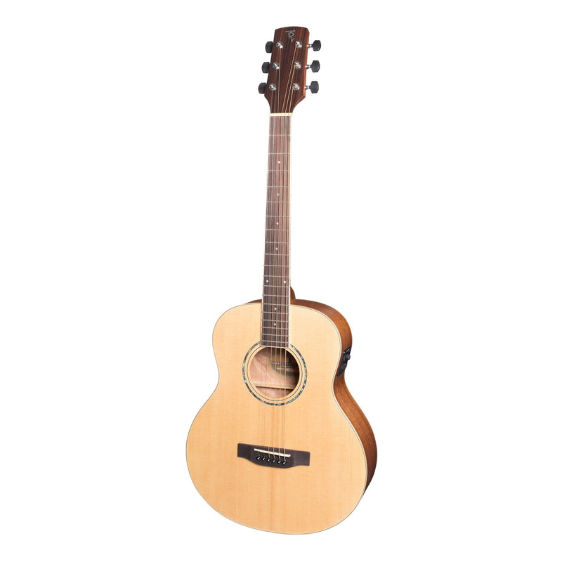 Timberidge '1 Series' Left Handed Solid Top Acoustic-Electric TS-Mini Guitar (Natural Satin)-TRT-1L-NST