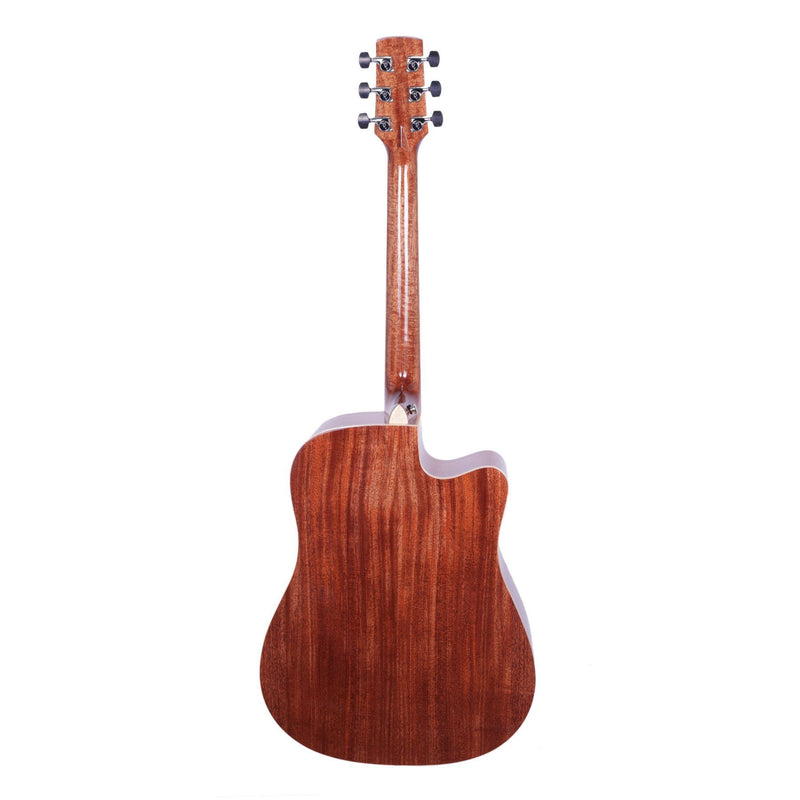 Timberidge '1 Series' Left Handed Spruce Solid Top Acoustic-Electric Dreadnought Cutaway Guitar (Natural Gloss)-TRC-1L-NGL