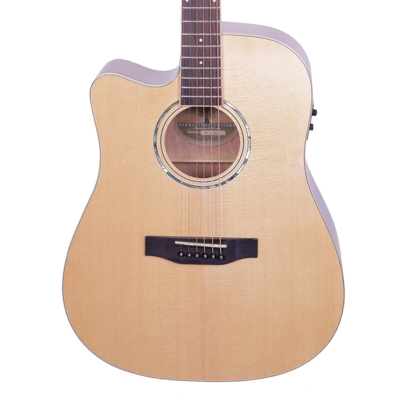 Timberidge '1 Series' Left Handed Spruce Solid Top Acoustic-Electric Dreadnought Cutaway Guitar (Natural Gloss)-TRC-1L-NGL