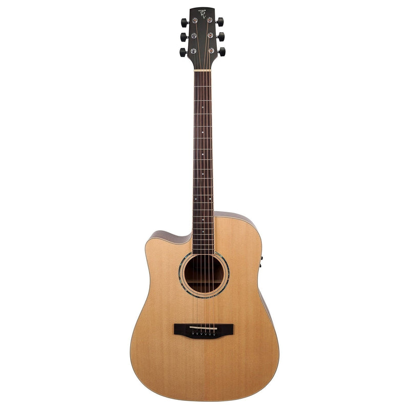 Timberidge '1 Series' Left Handed Spruce Solid Top Acoustic-Electric Dreadnought Cutaway Guitar (Natural Satin)-TRC-1L-NST