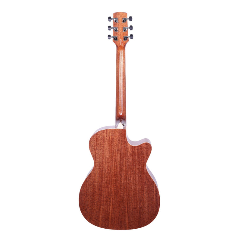 Timberidge '1 Series' Left Handed Spruce Solid Top Acoustic-Electric Small Body Cutaway Guitar (Natural Gloss)-TRFC-1L-NGL