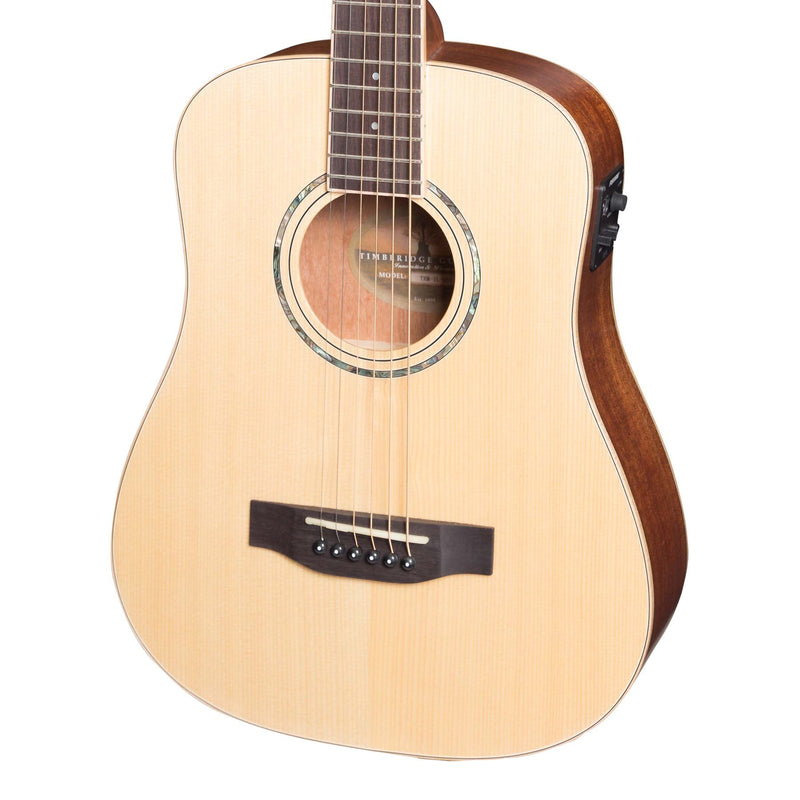 Timberidge '1 Series' Left Handed Spruce Solid Top Acoustic-Electric Traveller Mini Guitar (Natural Satin)-TRM-1L-NST