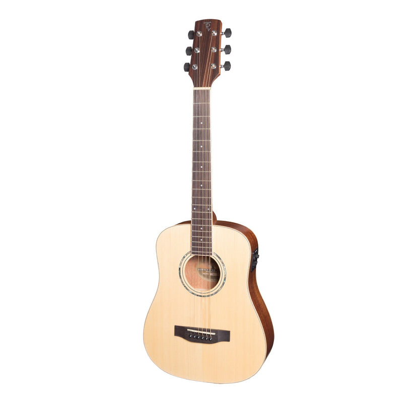 Timberidge '1 Series' Left Handed Spruce Solid Top Acoustic-Electric Traveller Mini Guitar (Natural Satin)-TRM-1L-NST