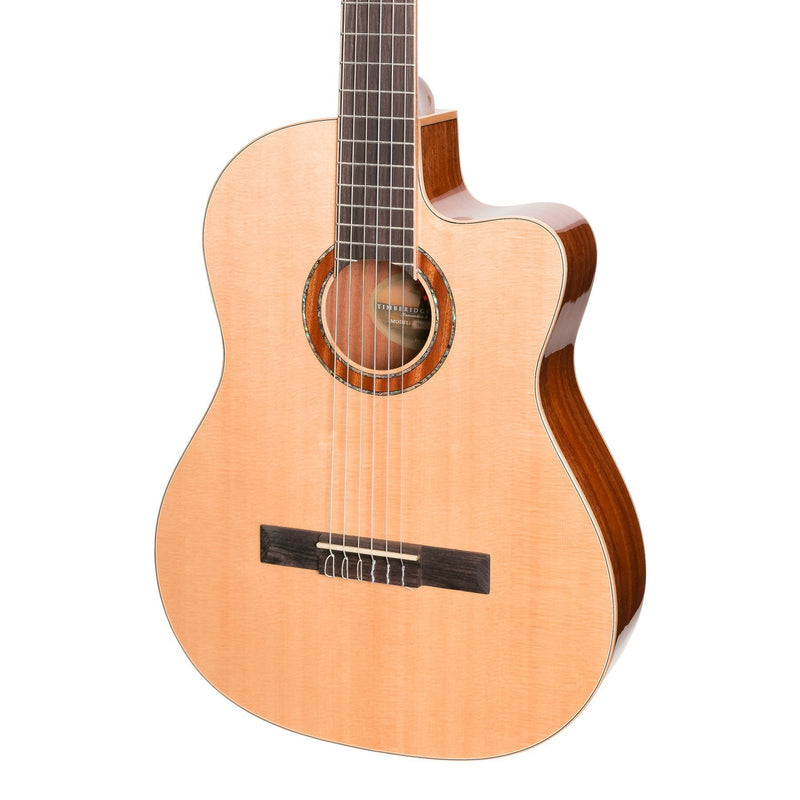 Timberidge '1 Series' Spruce Solid Top Acoustic-Electric Classical Cutaway Guitar (Natural Gloss)-TRCC-1-NGL