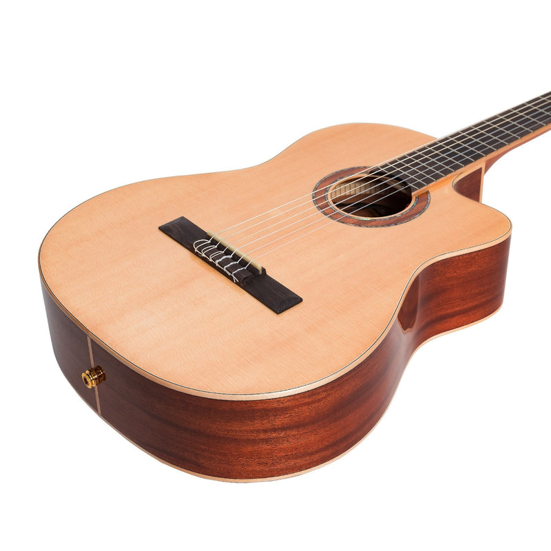 Timberidge '1 Series' Spruce Solid Top Acoustic-Electric Classical Cutaway Guitar (Natural Gloss)-TRCC-1-NGL