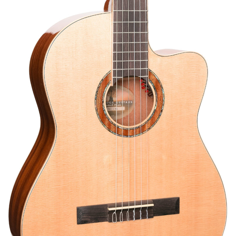 Timberidge '1 Series' Spruce Solid Top Acoustic-Electric Classical Cutaway Guitar (Natural Gloss)-TRCC-1-NGL