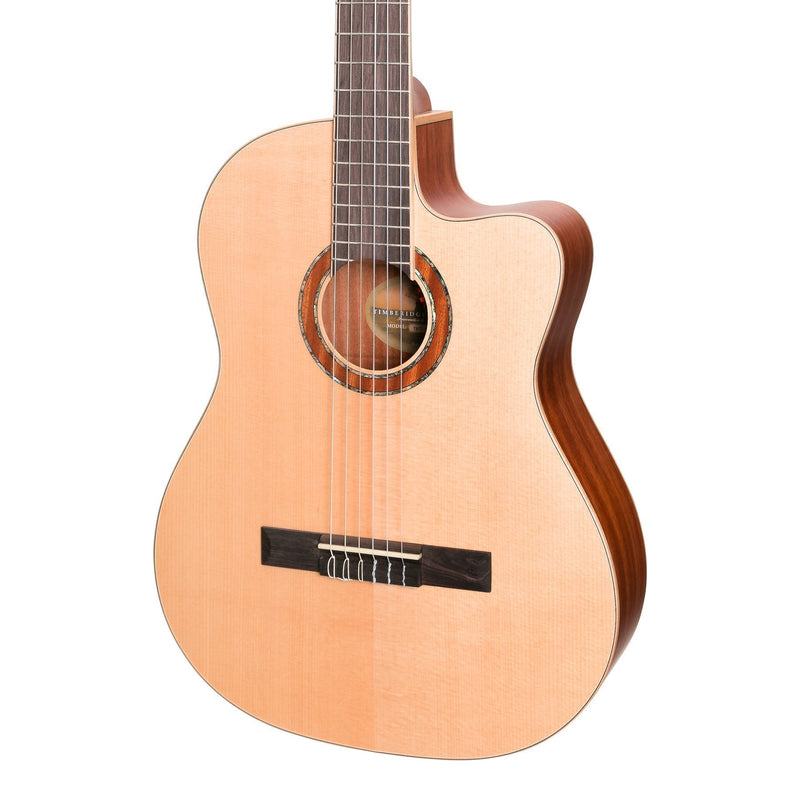 Timberidge '1 Series' Spruce Solid Top Acoustic-Electric Classical Cutaway Guitar (Natural Satin)-TRCC-1-NST