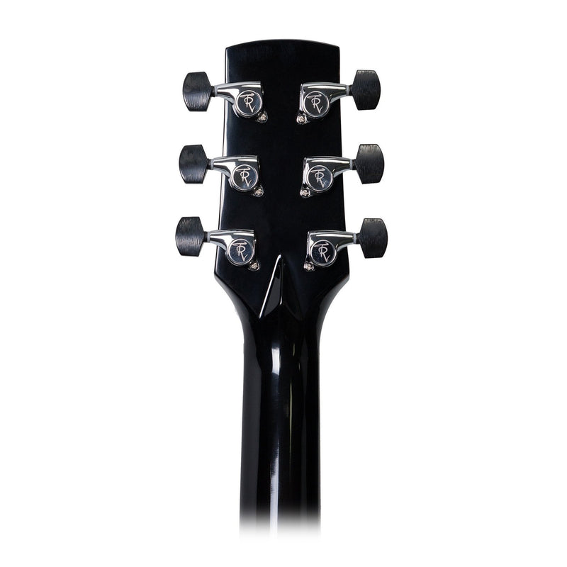 Timberidge '1 Series' Spruce Solid Top Acoustic-Electric Dreadnought Cutaway Guitar (Black Gloss)-TRC-1-BLK