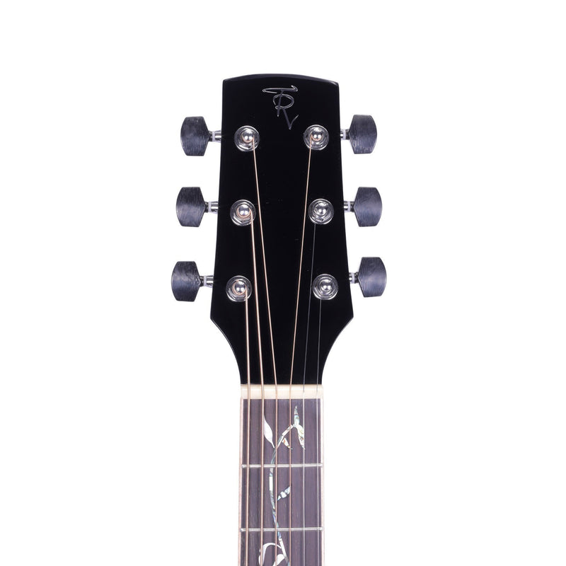 Timberidge '1 Series' Spruce Solid Top Acoustic-Electric Dreadnought Cutaway Guitar with 'Tree of Life' Inlay (Black Gloss)-TRC-1T-BLK