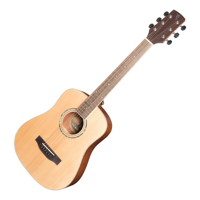 Timberidge '1 Series' Spruce Solid Top Acoustic-Electric Traveller Mini Guitar (Natural Satin)-TRM-1-NST