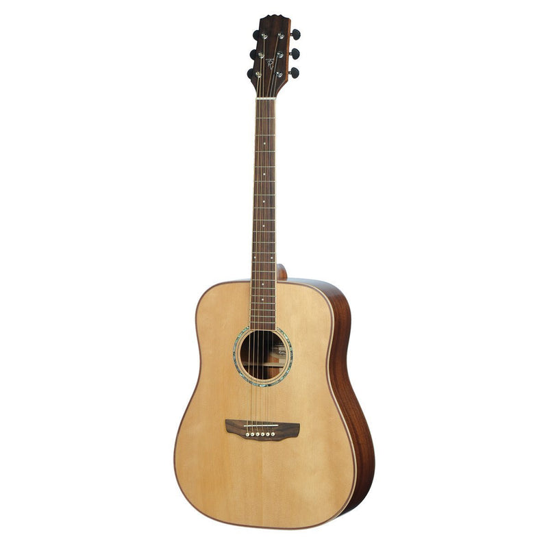 Timberidge '1 Series' Spruce Solid Top & Mahogany Solid Back Acoustic-Electric Dreadnought Guitar (Natural Satin)-TR-1SBP-NST