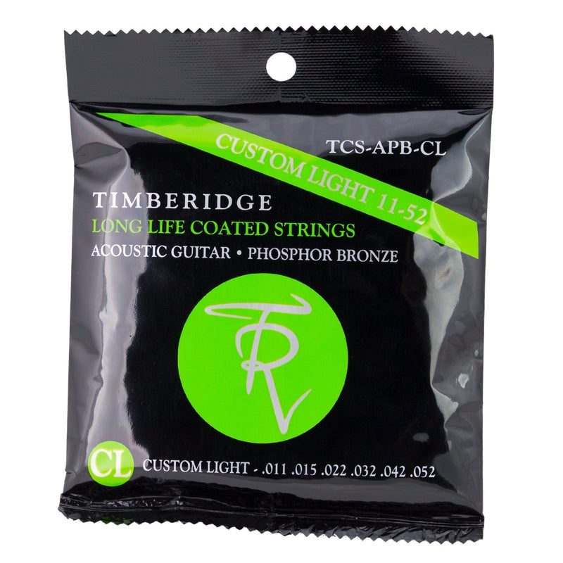 Timberidge 3 Pack Custom Light Phosphor Bronze Long Life Coated Acoustic Guitar Strings (11-52)-TCS-APB-CL-3P