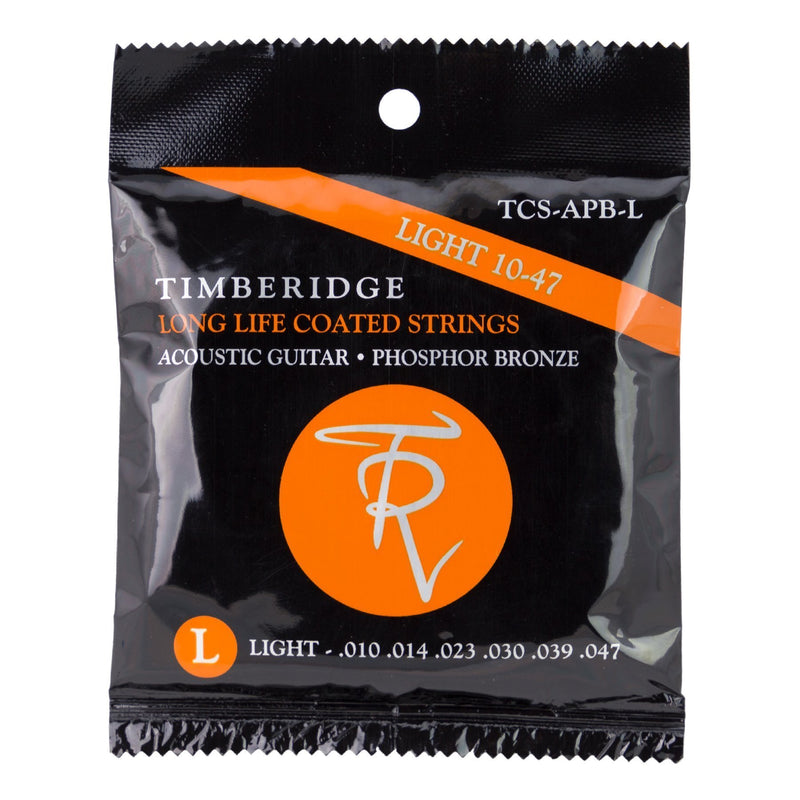 Timberidge 3 Pack Light Phosphor Bronze Long Life Coated Acoustic Guitar Strings (10-47)-TCS-APB-L-3P