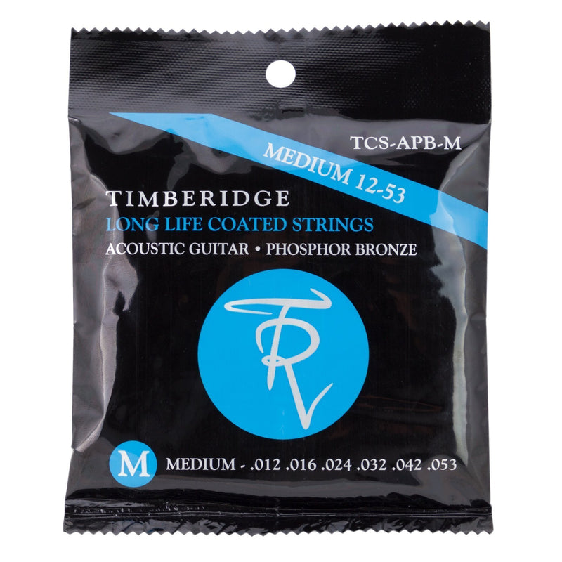 Timberidge 3 Pack Medium Phosphor Bronze Long Life Coated Acoustic Guitar Strings (12-53)-TCS-APB-M-3P