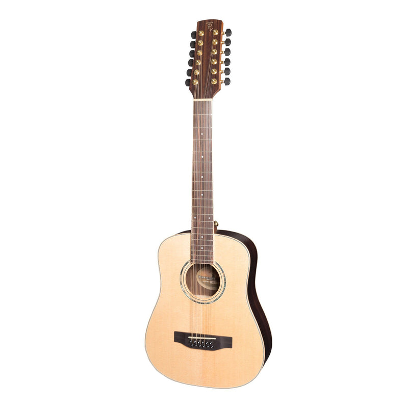 Timberidge '3 Series' 12-String Spruce Solid Top Acoustic-Electric Traveller Mini Guitar (Natural Satin)-TRM-312-NST