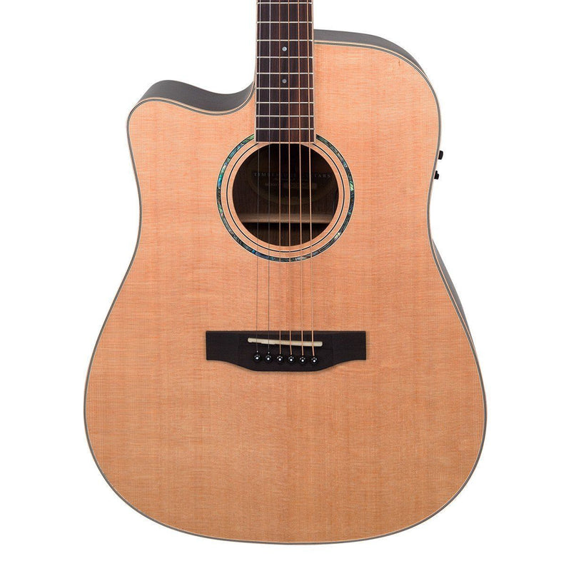 Timberidge '3 Series' Left Handed Spruce Solid Top Acoustic-Electric Dreadnought Cutaway Guitar (Natural Satin)-TRC-3L-NST