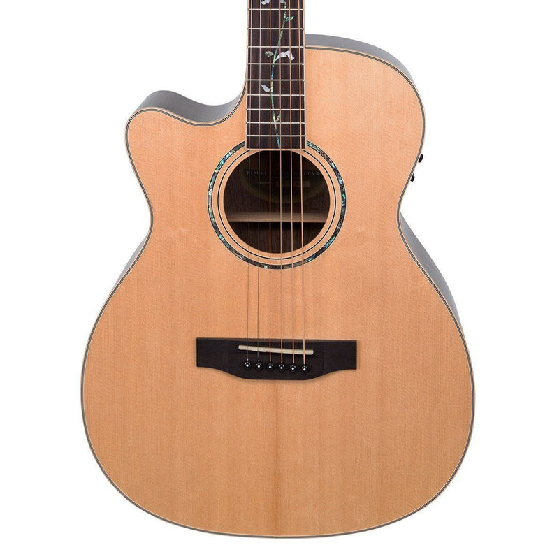 Timberidge '3 Series' Left Handed Spruce Solid Top Acoustic-Electric Small-Body Cutaway Guitar with 'Tree of Life' Inlay (Natural Gloss)-TRFC-3TL-NGL