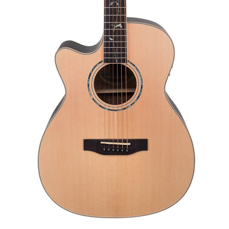 Timberidge '3 Series' Left Handed Spruce Solid Top Acoustic-Electric Small Body Cutaway Guitar with 'Tree of Life' Inlay (Natural Satin)-TRFC-3TL-NST