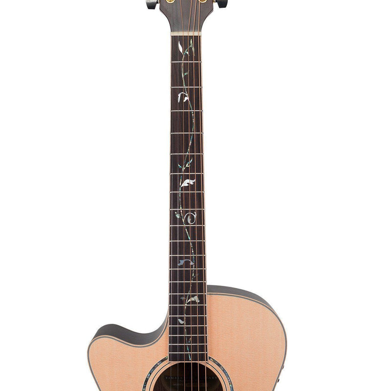 Timberidge '3 Series' Left Handed Spruce Solid Top Acoustic-Electric Small Body Cutaway Guitar with 'Tree of Life' Inlay (Natural Satin)-TRFC-3TL-NST