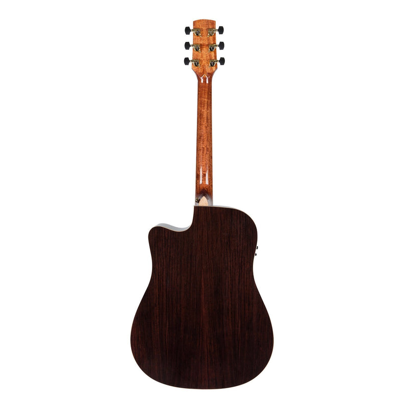Timberidge '3 Series' Spruce Solid Top Acoustic-Electric Dreadnought Cutaway Guitar with 'Tree of Life' Inlay (Natural Gloss)-TRC-3T-NGL