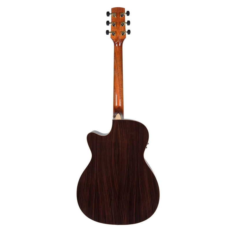 Timberidge '3 Series' Spruce Solid Top Acoustic-Electric Small Body Cutaway Guitar (Natural Gloss)-TRFC-3-NGL