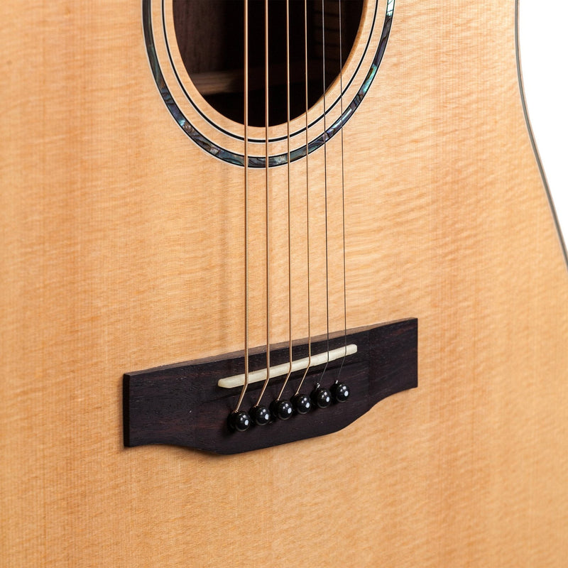 Timberidge '3 Series' Spruce Solid Top Acoustic-Electric Small Body Cutaway Guitar (Natural Gloss)-TRFC-3-NGL