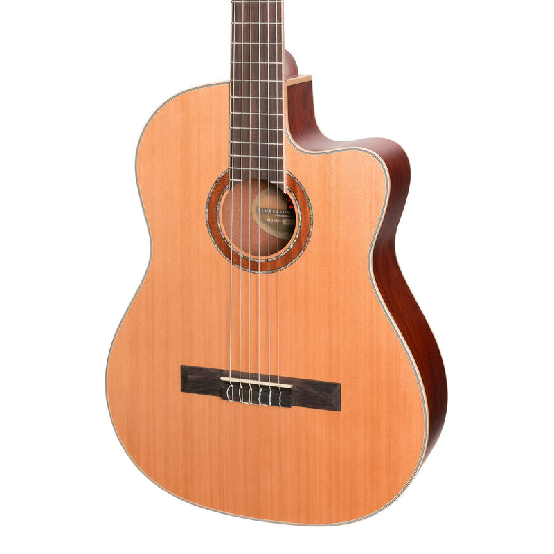 Timberidge '4 Series' Cedar Solid Top Acoustic-Electric Classical Cutaway Guitar (Natural Satin)-TRCC-4-NST