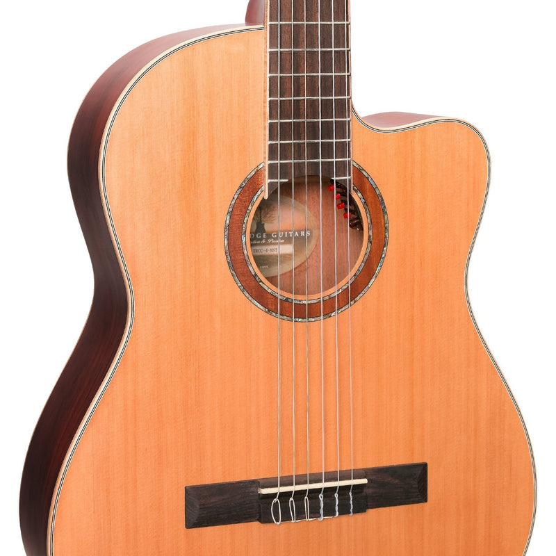 Timberidge '4 Series' Cedar Solid Top Acoustic-Electric Classical Cutaway Guitar (Natural Satin)-TRCC-4-NST