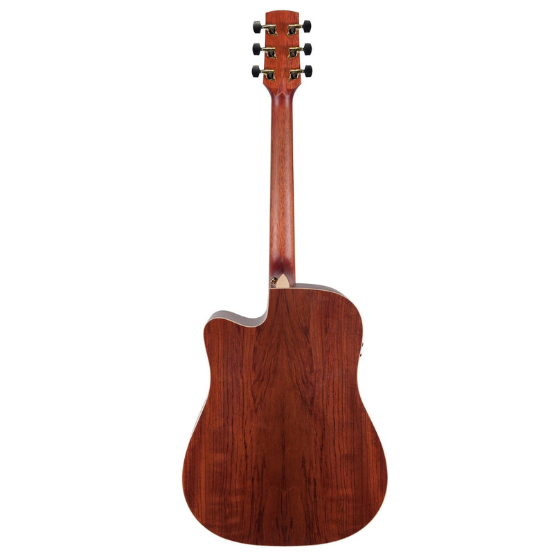 Timberidge '4 Series' Cedar Solid Top Acoustic-Electric Dreadnought Cutaway Guitar (Natural Satin)-TRC-4-NST