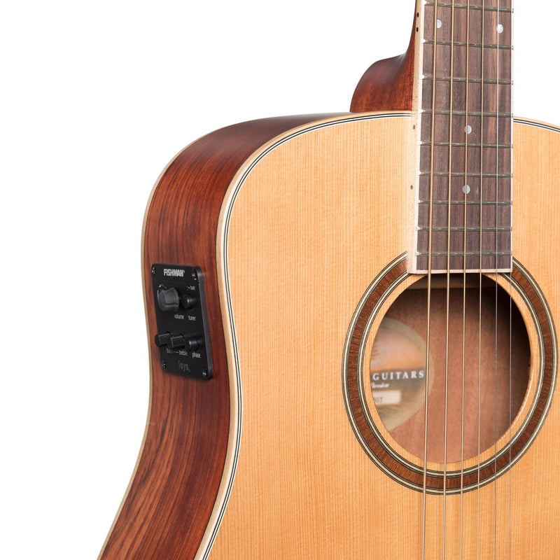 Timberidge '4 Series' Cedar Solid Top Acoustic-Electric Traveller Mini Guitar (Natural Satin)-TRM-4-NST