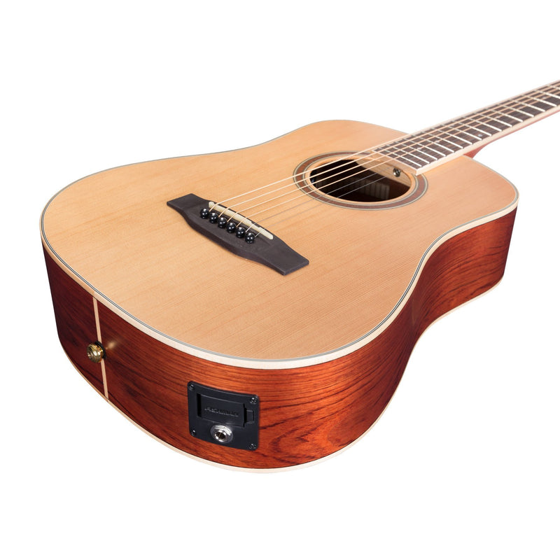 Timberidge '4 Series' Cedar Solid Top Acoustic-Electric Traveller Mini Guitar (Natural Satin)-TRM-4-NST