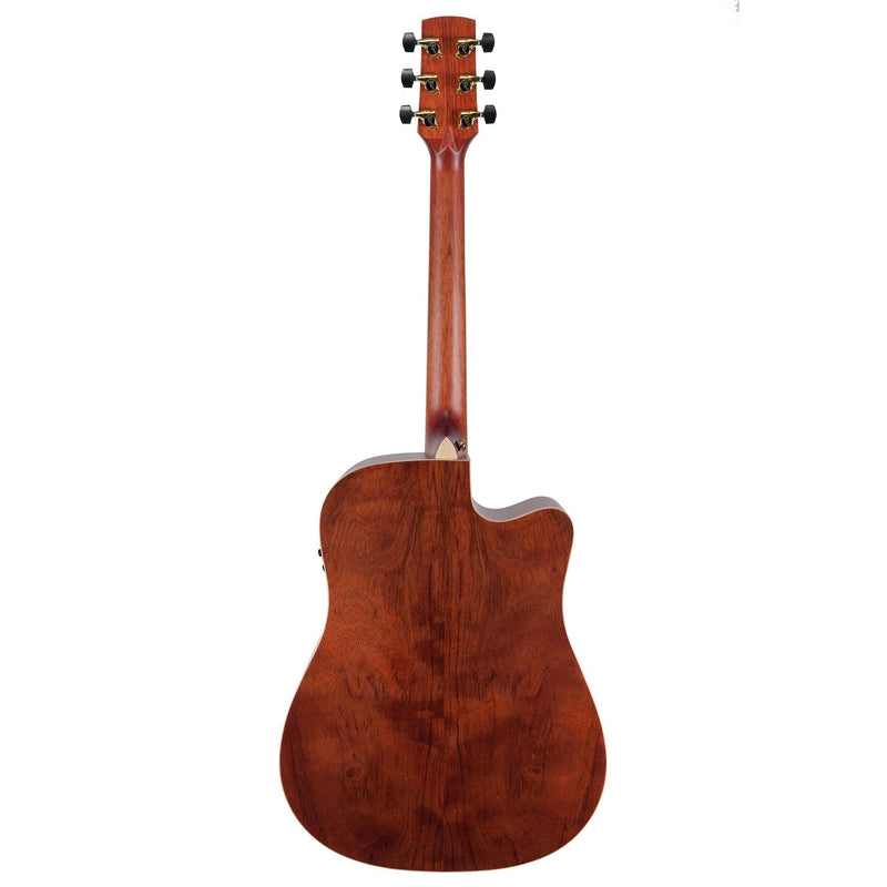 Timberidge '4 Series' Left Handed Cedar Solid Top Acoustic-Electric Dreadnought Cutaway Guitar (Natural Satin)-TRC-4L-NST