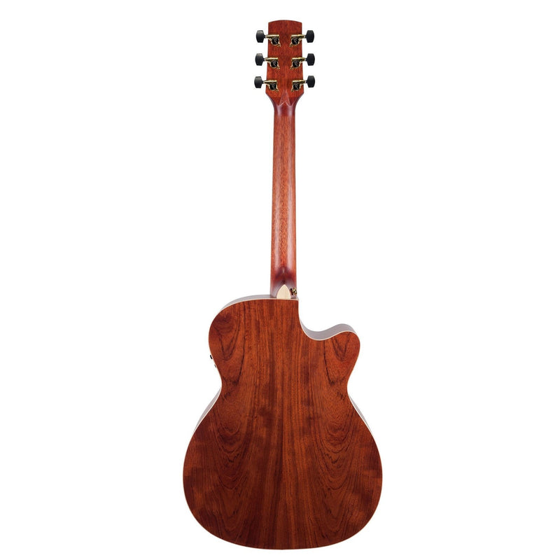 Timberidge '4 Series' Left Handed Cedar Solid Top Acoustic-Electric Small Body Cutaway Guitar (Natural Satin)-TRFC-4L-NST