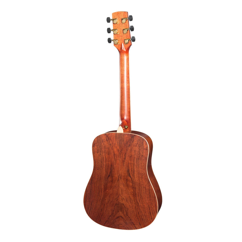 Timberidge '4 Series' Left Handed Cedar Solid Top Acoustic-Electric Traveller Mini Guitar (Natural Satin)-TRM-4L-NST