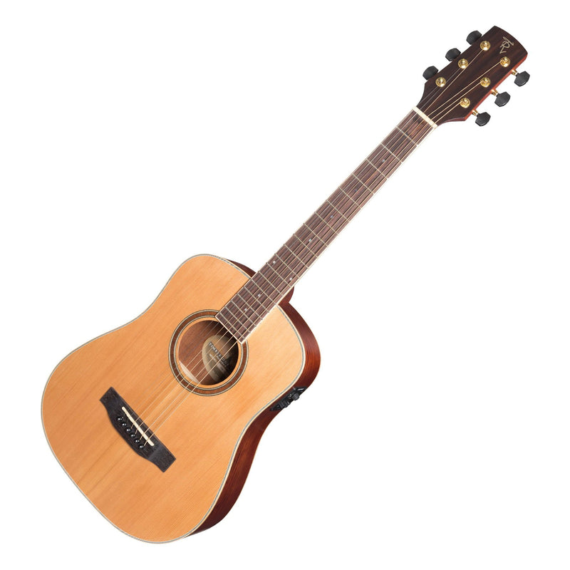 Timberidge '4 Series' Left Handed Cedar Solid Top Acoustic-Electric Traveller Mini Guitar (Natural Satin)-TRM-4L-NST