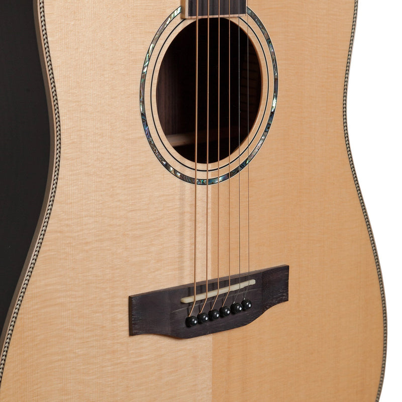 Timberidge '9 Series' Spruce Solid Top and Rosewood Solid Back & Sides Acoustic-Electric Dreadnought Cutaway Guitar (Natural Gloss)-TRC-9-NGL