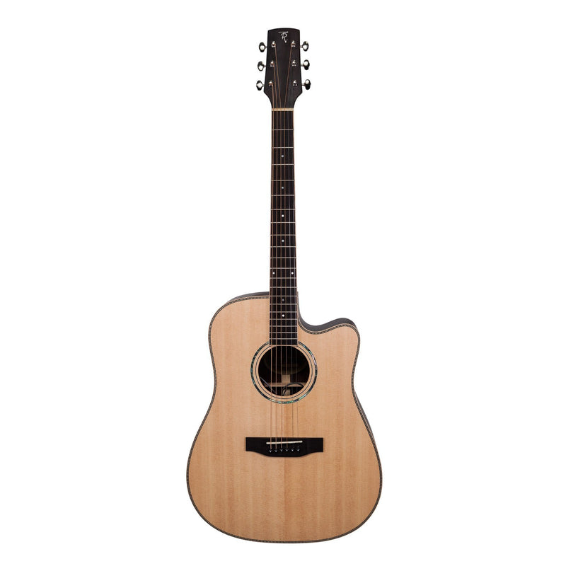 Timberidge '9 Series' Spruce Solid Top and Rosewood Solid Back & Sides Acoustic-Electric Dreadnought Cutaway Guitar (Natural Satin)-TRC-9-NST