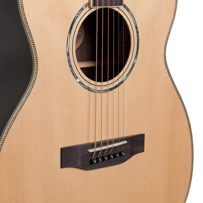 Timberidge '9 Series' Spruce Solid Top and Rosewood Solid Back & Sides Acoustic-Electric Small Body Cutaway Guitar (Natural Gloss)-TRFC-9-NGL