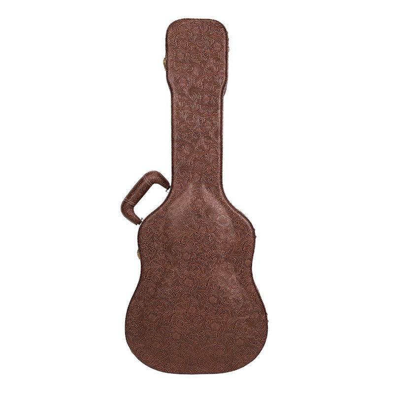 Timberidge Deluxe Shaped 12-String Mini Acoustic Guitar Hard Case (Paisley Brown)-TGC-M44T12-PASBRN