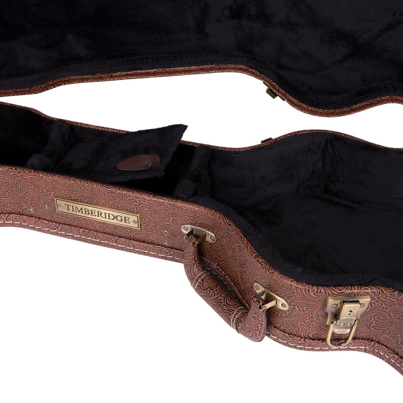 Timberidge Deluxe Shaped 12-String Traveller Acoustic Guitar Hard Case (Paisley Brown)-TGC-T44T12-PASBRN